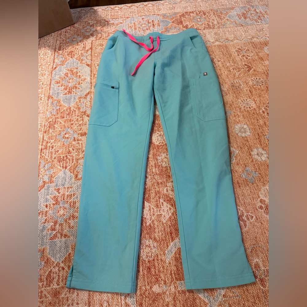 Figs yola skinny scrub pants neon blue rare limited edition size XS/P - Picture 5 of 9